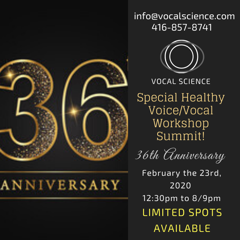 36th anni Vocal Science Ads - 36th Anniversary Workshop