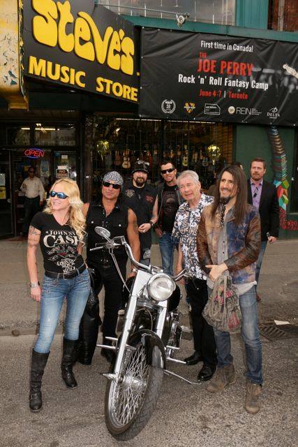 Nick Cantanese Black Label Society. Gary Hoey, Bumblefoot at Steve's for the pre launch of the Joe Perry Rock Camp