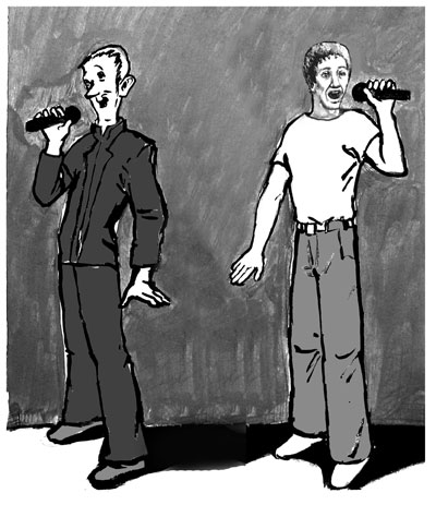 vocal cartoon - two singers